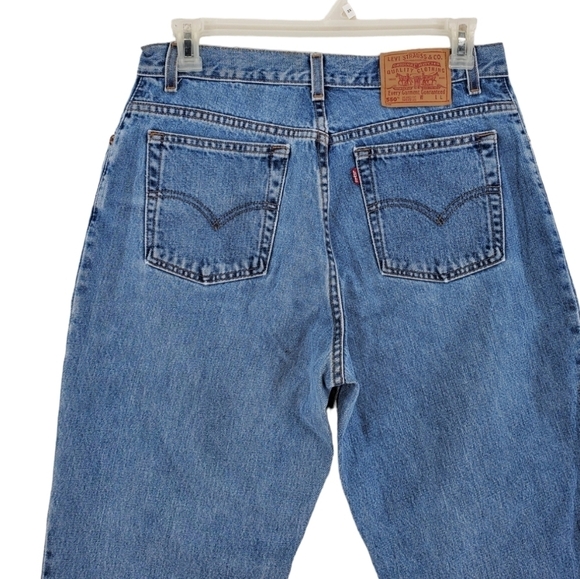 Vtg Levis 550 Blue Jean 16 Mis L 33x33 Hi Rise Relaxed Tapered Western 04/00 USA - Picture 9 of 16